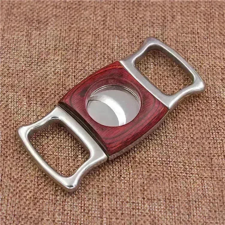 Creative Stainless Steel Thickened Wood Inlaid Cigar Cutter - EX-STOCK CANADA