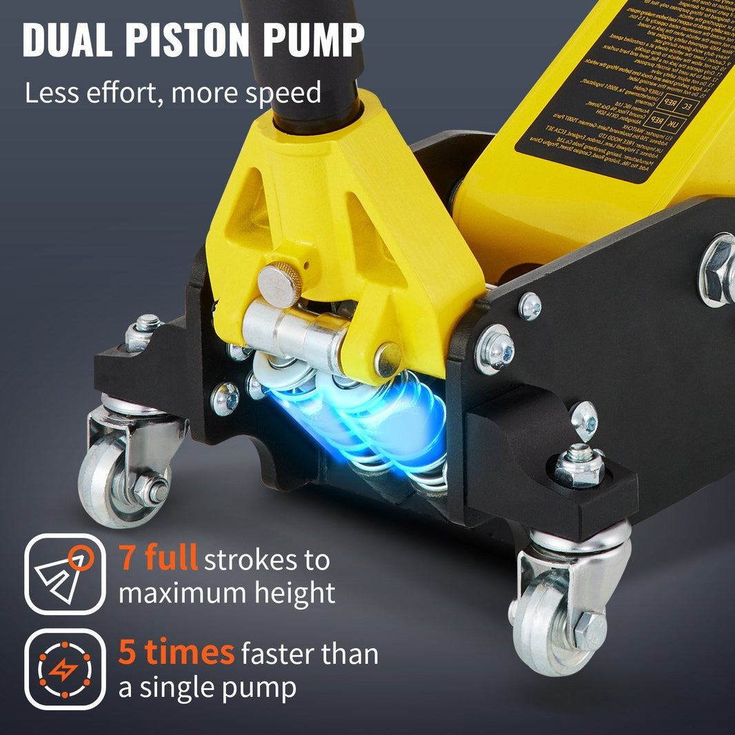 1.5 Ton Low Profile Aluminum Steel Racing Floor Jack Dual  Lift Car EX-STOCK
