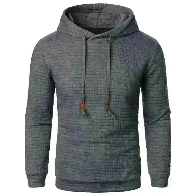 Men's Jacquard Sweatshirt Long-sleeved Hoodie Warm Color  Sports Pullover Top - EX-STOCK CANADA