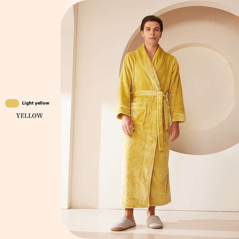 Extended Autumn And Winter Coral Fleece Bathrobe | EX-STOCK product gallery photo 6