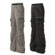 Solid Color Casual Multi-pocket Denim Jean Cargo Pants women - EX-STOCK Canada