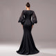 Lantern Sleeve Banquet Applique Sheath Fishtail Mermaid Dress - EX-STOCK CANADA