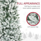 9ft Pencil Christmas Tree, Flocked Tree With 1277 Branch Tips And Metal Base For Home, Indoor, Holiday EX-STOCK Canada 