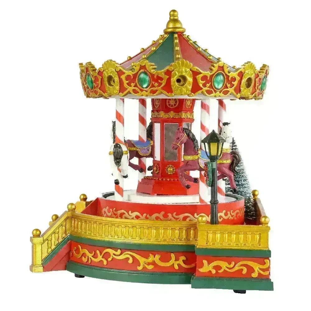 Christmas Gifts Merry Go Round Decorations Music Box LED Lights - EX-STOCK CANADA