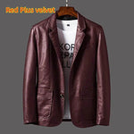 Leather Men's Autumn And Winter Jacket Thin Lapel - EX-STOCK Canada