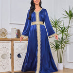 Dubai Abaya Gown Dress With Printed Hot-stone And Embroidered Detailing - EX-STOCK Canada