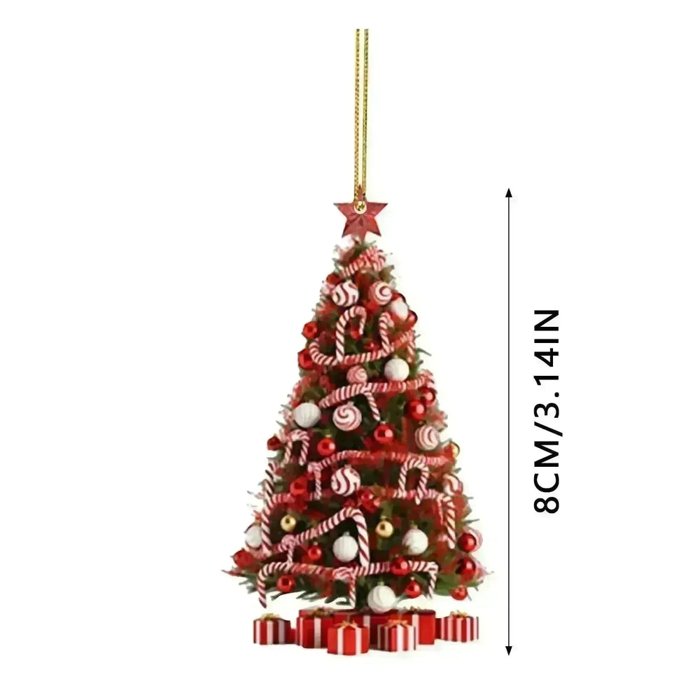 Christmas Tree Pendant Holiday Decoration Acrylic Flat Decorations - EX-STOCK CANADA