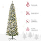 9 Feet Prelit Artificial Snow Flocked Pencil Christmas Tree, Slim Xmas Tree With Warm White LED Light, Holiday Home Xmas Decoration, Green EX-STOCK Canada 