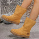 Women's Snow Boots Winter Warm Non-slip Flat Mid-calf Boot Plus Velvet And Thickened Cotton Shoes - EX-STOCK Canada
