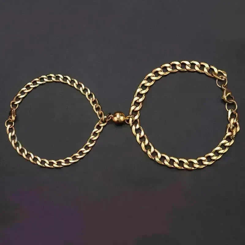 Magnetic Couple Bracelet Suit Cuban Link Chain - EX-STOCK CANADA