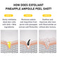 Step-by-step illustration of a pineapple ampoule peel shot process on skin.