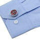 Men's Round Electroplated French Cufflinks – White Steel Business Shirt Cufflinks | Canada & USA
