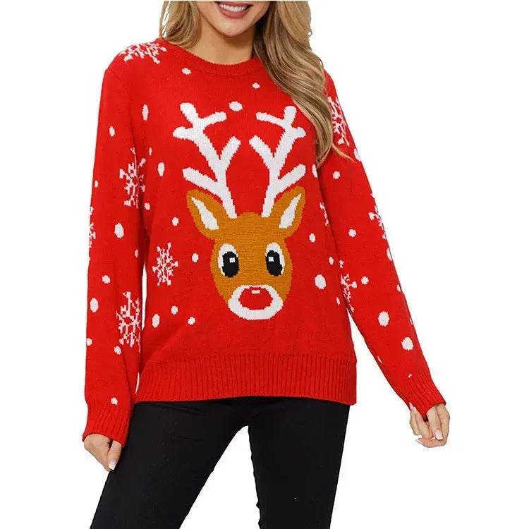 Christmas Reindeer Jacquard Knitted Sweater - EX-STOCK Canada