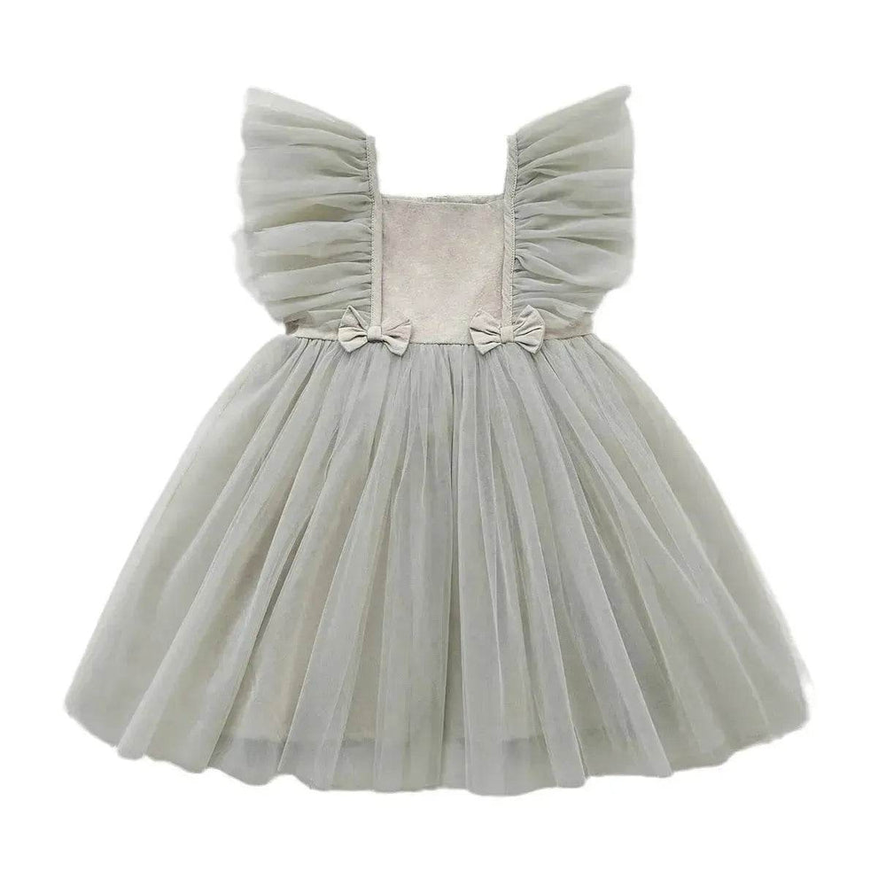 Infant Flying Sleeve Bowknot Girls' Fashion Baby Pettiskirt dress Newborn dresses - EX-STOCK Canada
