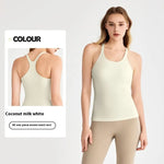 Seamless Sleeveless  Weaving Yoga Clothes Vest With Chest Pad Workout Top - EX-STOCK CANADA