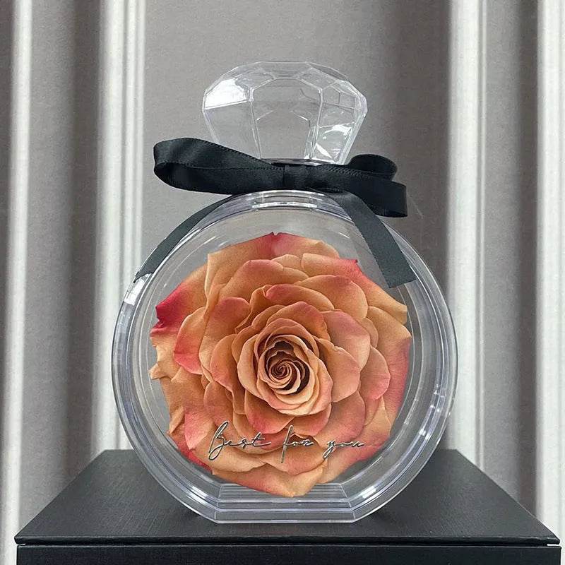 Eternal Flower Ornaments Transparent Cover Dried Rose Gift Box For Christmas New Year Valentine's Day Home Decor - EX-STOCK Canada