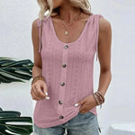 Casual summer U-neck Vest Women Shoulder With Bow Tie Summer blouse top - EX-STOCK CANADA
