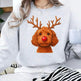 Women's Creative Round-neck Christmas Reindeer Dog Sweatshirt EX-STOCK Canada 