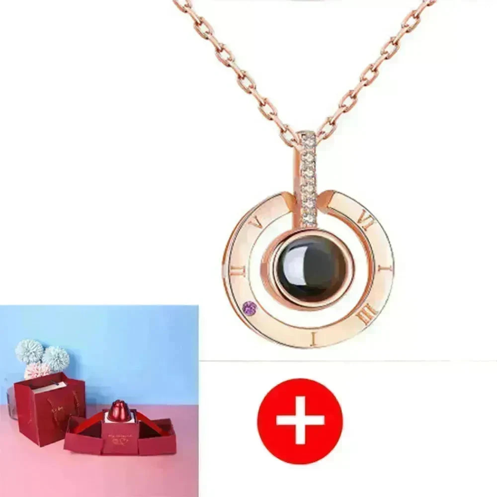 Hot Valentine's Day Gifts Metal Rose Jewelry Gift Box Necklace For Wedding Girlfriend Necklace Gifts - EX-STOCK CANADA