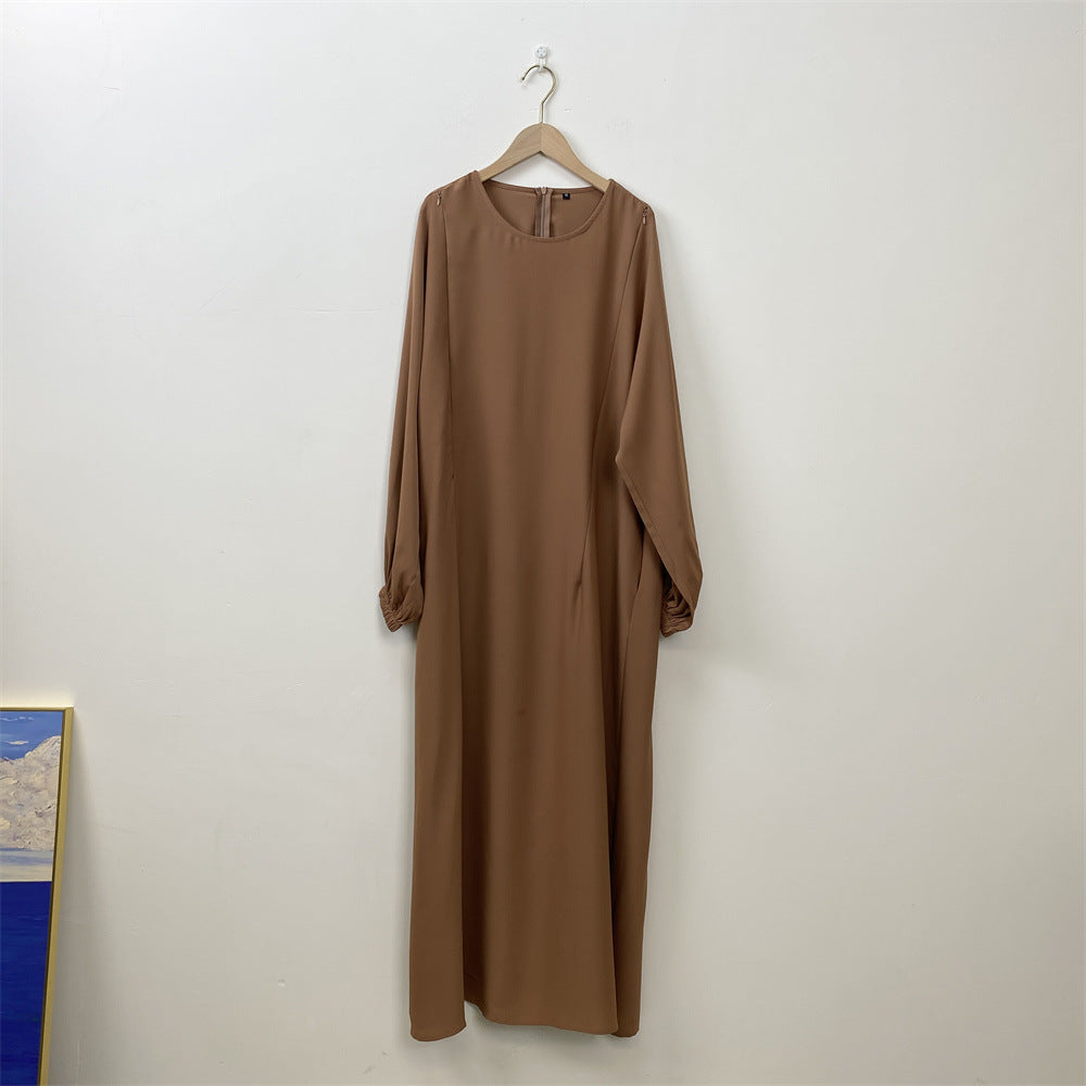 Fashion Nursing Clothes Muslim Long Sleeve Slim Fit Dress - EX-STOCK Canada