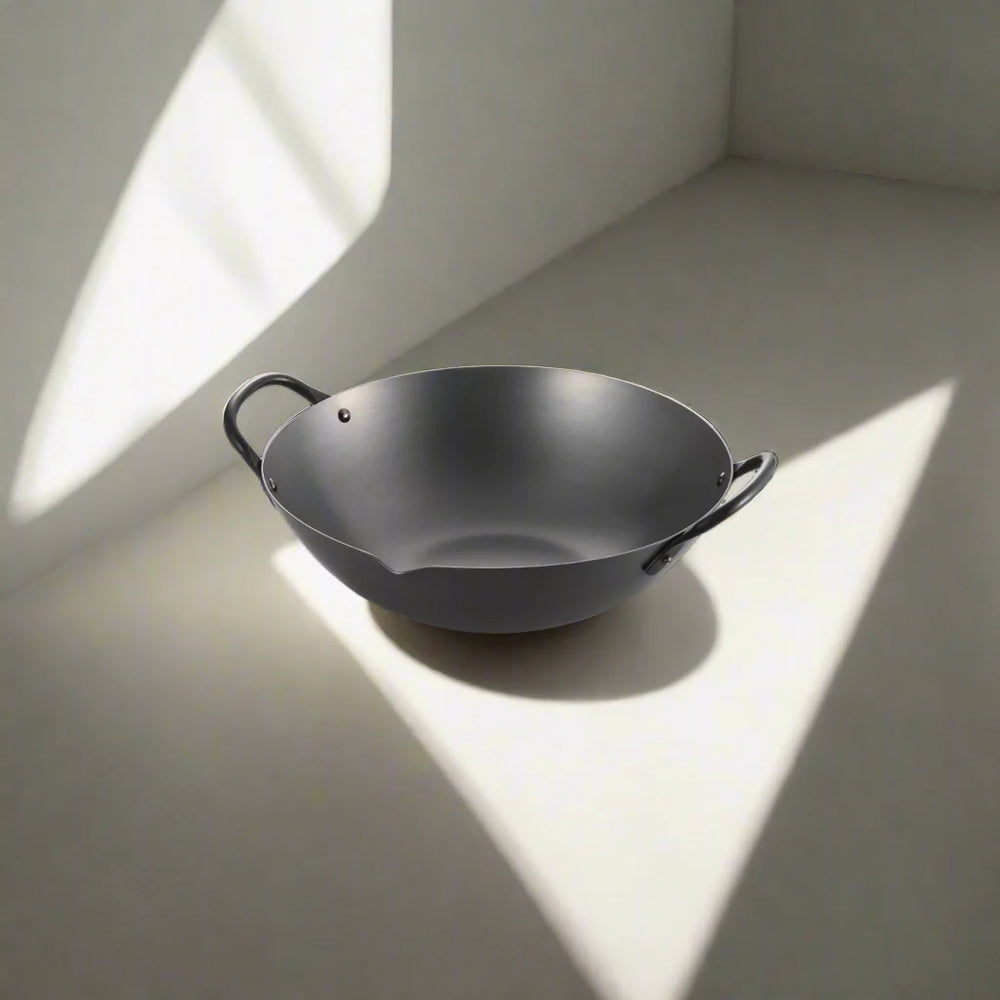 Yoshikawa Cook-Pal Ren Series Guangdong Wok 36 cm – Nitrided Carbon Steel, Round Bottom 
