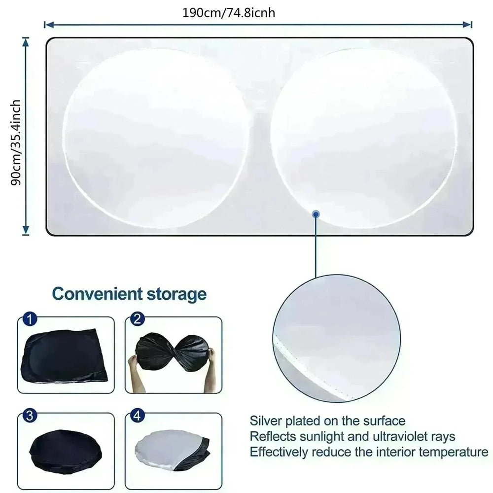 Car Sun Block Sunscreen Heat Insulation Silver Tape Sun Block - EX-STOCK CANADA
