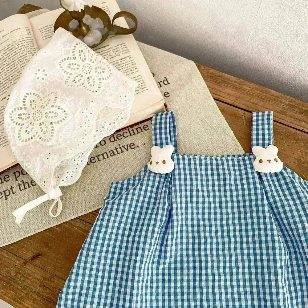 Cartoon Suspender Plaid A- Line Skirt - EX-STOCK CANADA