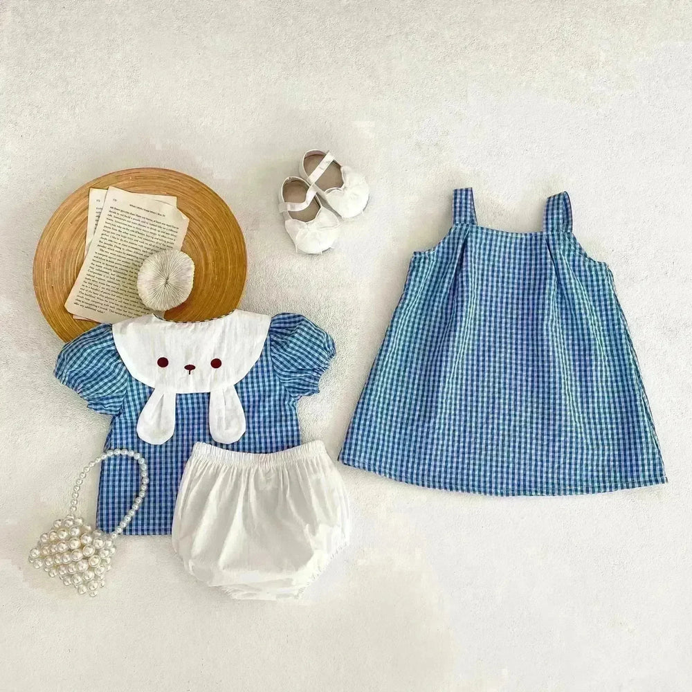 Cartoon Suspender Plaid A- Line Skirt - EX-STOCK CANADA