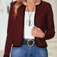 Casual Cardigan Long Sleeve Houndstooth Short Women's Coat - EX-STOCK CANADA