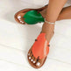 Casual Color-matching Clip-toe Sandals Summer Outdoor Personalized Flat Flip Flop Slippers For Women. - EX-STOCK Canada