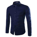 Casual Polo Collar Ironing Free Long Sleeves Shirt For Men - EX-STOCK CANADA