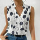 Casual Printed Tops Summer V-neck Sleeveless T-shirt Womens Clothing - EX-STOCK CANADA
