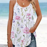 Casual Round Neck sleeveless loose summer Beach top women - EX-STOCK Canada