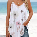 Casual Round Neck sleeveless loose summer Beach top women - EX-STOCK Canada
