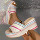 Casual Summer Fashionable Colorful Wave Print Thick Wedge Heel Women Slippers - EX-STOCK Canada