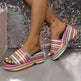 Casual Summer Fashionable Colorful Wave Print Thick Wedge Heel Women Slippers - EX-STOCK Canada