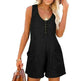 Casual Waffle Button Jumpsuit With Pockets Fashion Summer Beach Straight Shorts Overall Pants Womens Clothing - EX-STOCK CANADA