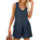 Casual Waffle Button Jumpsuit With Pockets Fashion Summer Beach Straight Shorts Overall Pants Womens Clothing - EX-STOCK CANADA