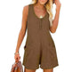 Casual Waffle Button Jumpsuit With Pockets Fashion Summer Beach Straight Shorts Overall Pants Womens Clothing - EX-STOCK CANADA
