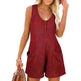 Casual Waffle Button Jumpsuit With Pockets Fashion Summer Beach Straight Shorts Overall Pants Womens Clothing - EX-STOCK CANADA
