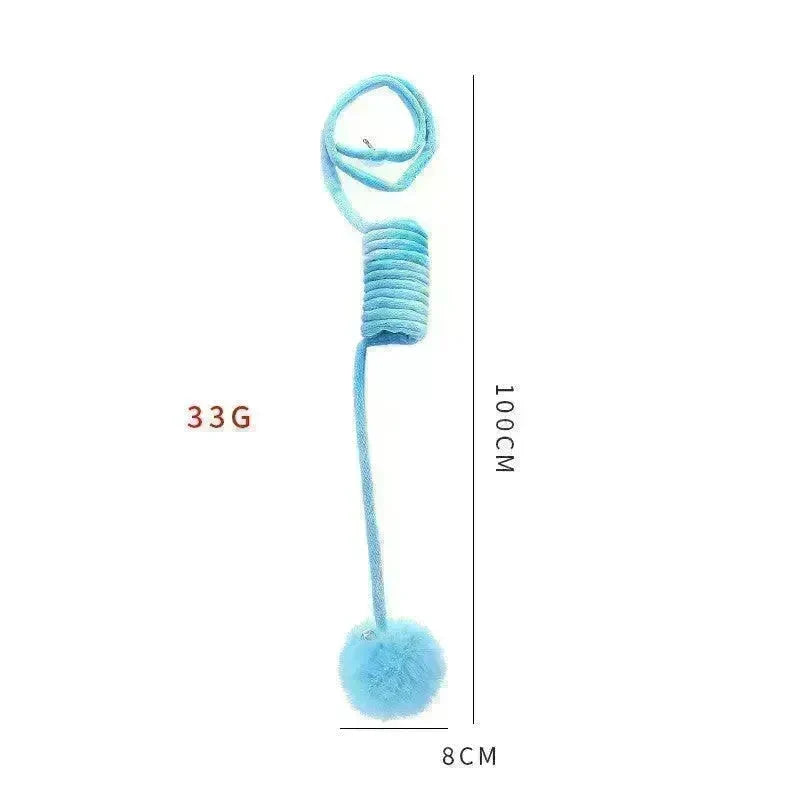 Cat Toy Self-Hi Sucker Spring Rabbit Hair Ball Interactive Play Pet Supplies Interactive Toys - EX-STOCK CANADA