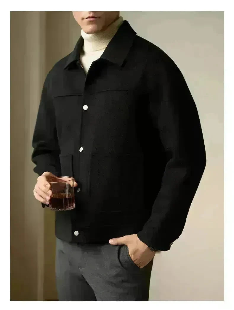 Men's Short Double-faced Woolen Goods Jacket - EX-STOCK CANADA