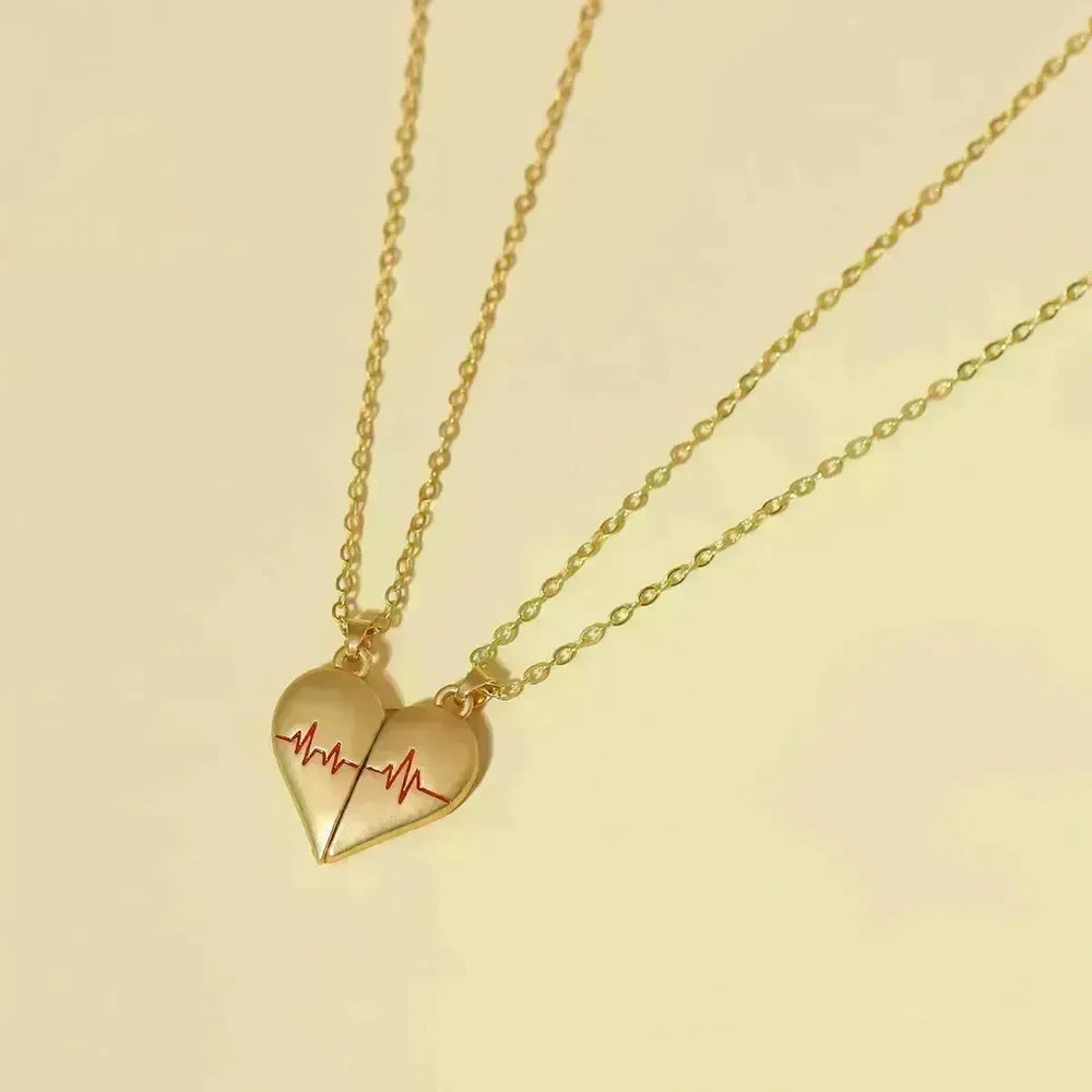 Heartbeat Magnetic Heart Necklace Love Couple Jewelry - EX-STOCK CANADA