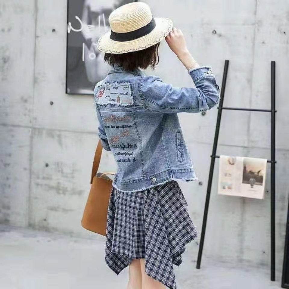 Korean Version Of The Loose Student's New Trendy All-match Net Red College Style Simple Denim Jacket Women - EX-STOCK Canada