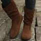 Round Toe Flat Boots Fashion Solid Color Suede Mid-calf Boot Winter Warm Shoes For Women - EX-STOCK Canada