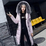 Long Zip up Faux fur Collar Hooded Winter Puffer coat women - EX-STOCK Canada