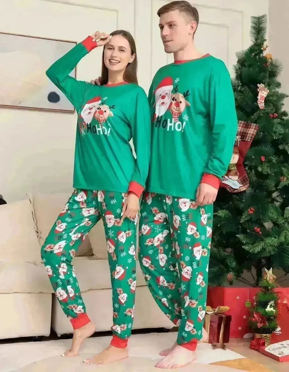 Christmas Pajamas For Family Matching Family Christmas PJs Sets Santa Claus Printed Top Sleepwear - EX-STOCK CANADA