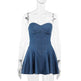 Fashion Tube Top Denim short mini Dress for Club - EX-STOCK Canada