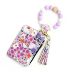 Women's Flora Print Tassel Leather Card Holder Wallet - EX-STOCK CANADA