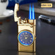 New Lighter With Electric Watch Rocker Arm Automatic Ignition Straight Blue Flame Lighter Creative Real Dial Inflatable Windproof Cigar Lighter Men's Watch Gift - EX-STOCK Canada